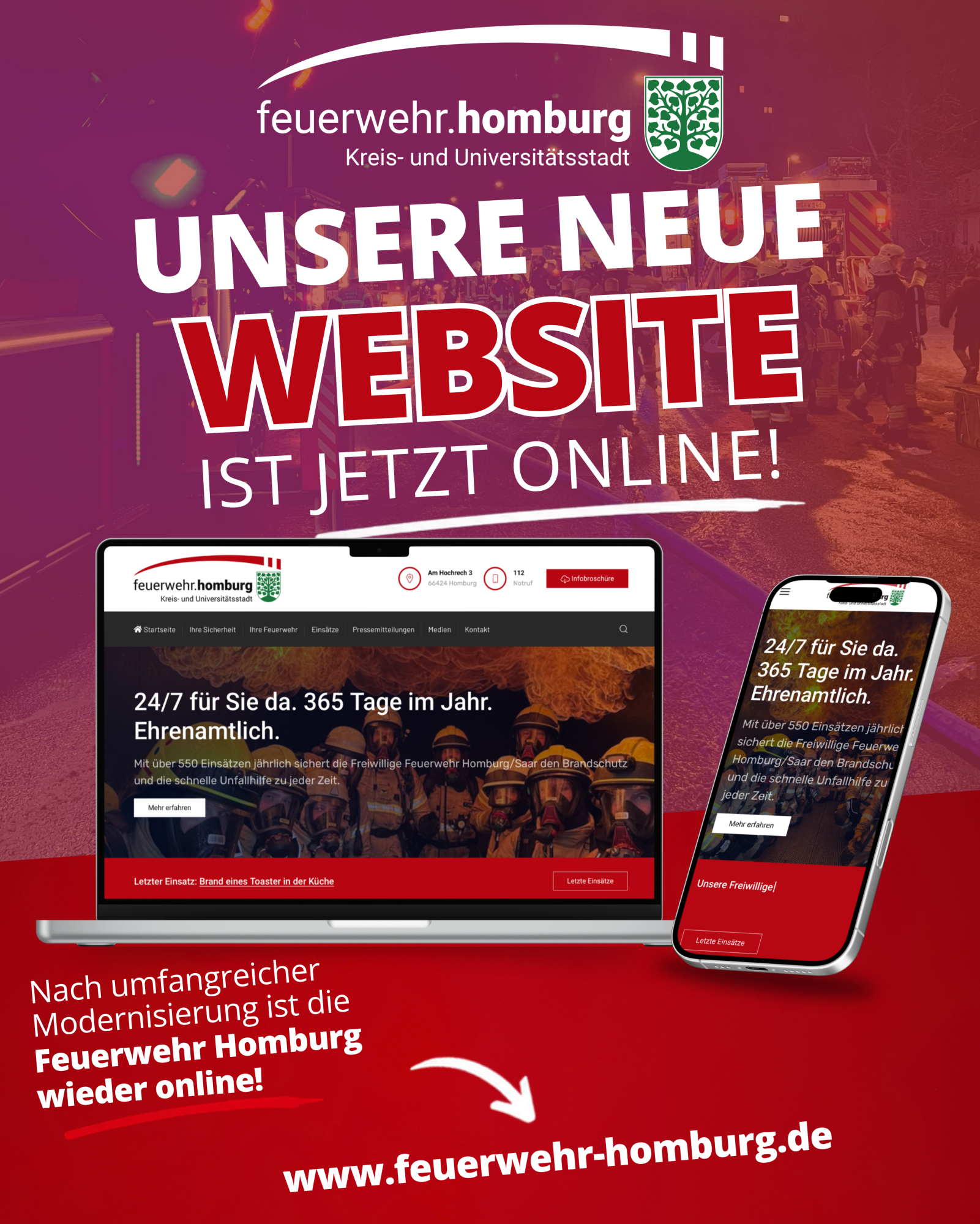 Neue Website der Feuerwehr Homburg ist endlich online!